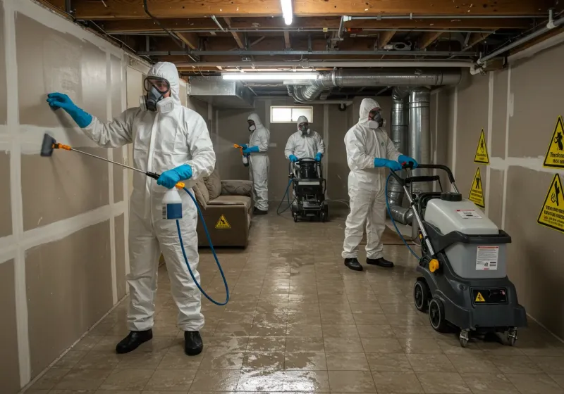 Basement Moisture Removal and Structural Drying process in Winchester, IN